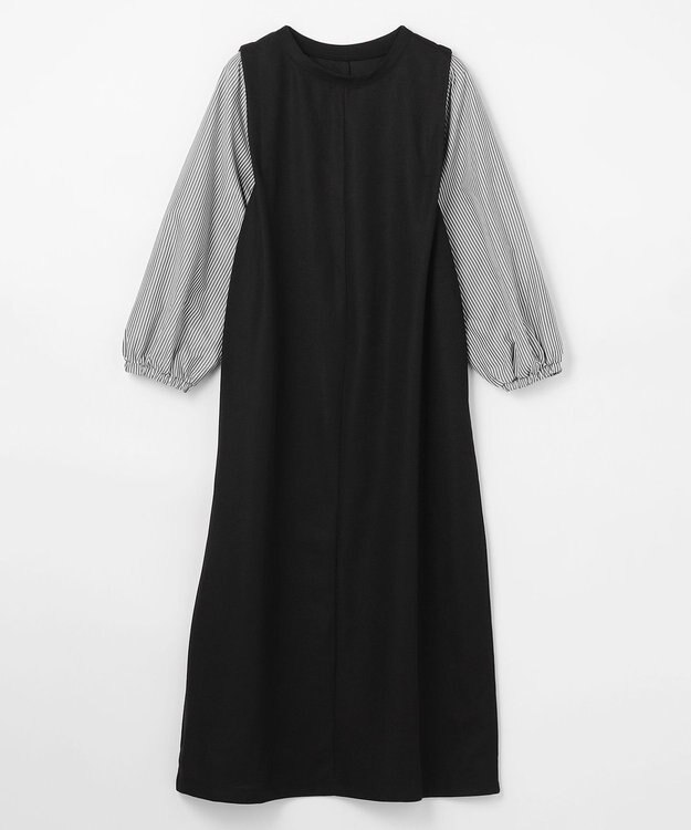 ANY L シャツコンビワンピース ブラック