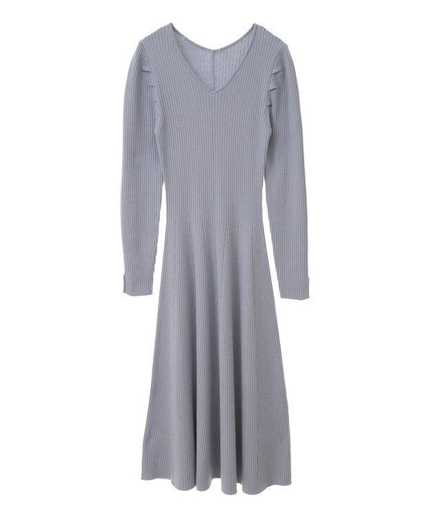 earth music&ecology 襟レースニットワンピース Sax