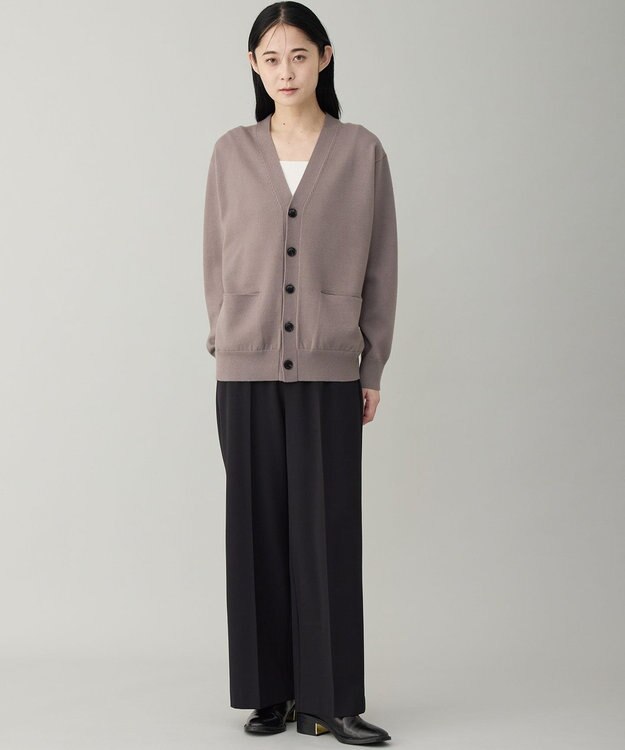 UNFILO MENS 【OCEANS YouTube 掲載/男女兼用】スムースシルキーニット カーディガン モカ