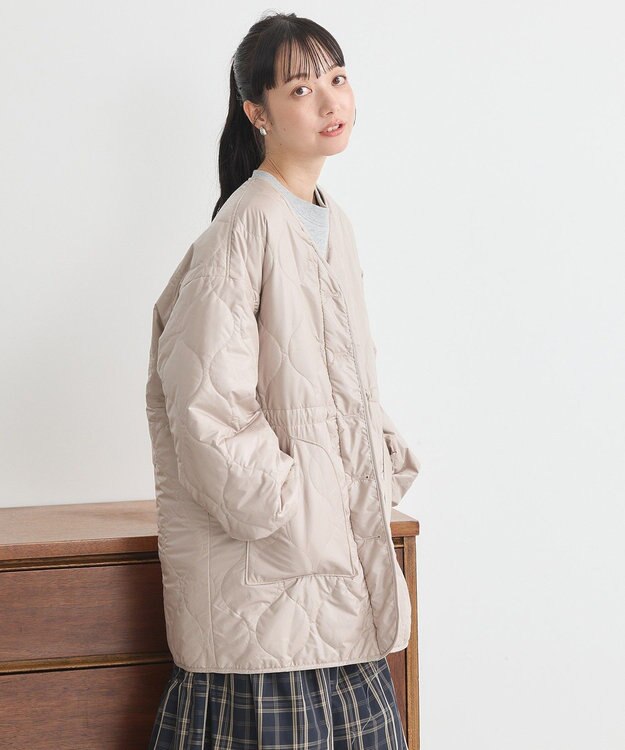 earth music&ecology キルティングハーフコート Beige