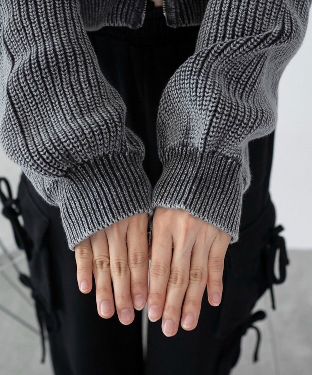 WEGO ダブルジップショートニットブルゾン スミクロ