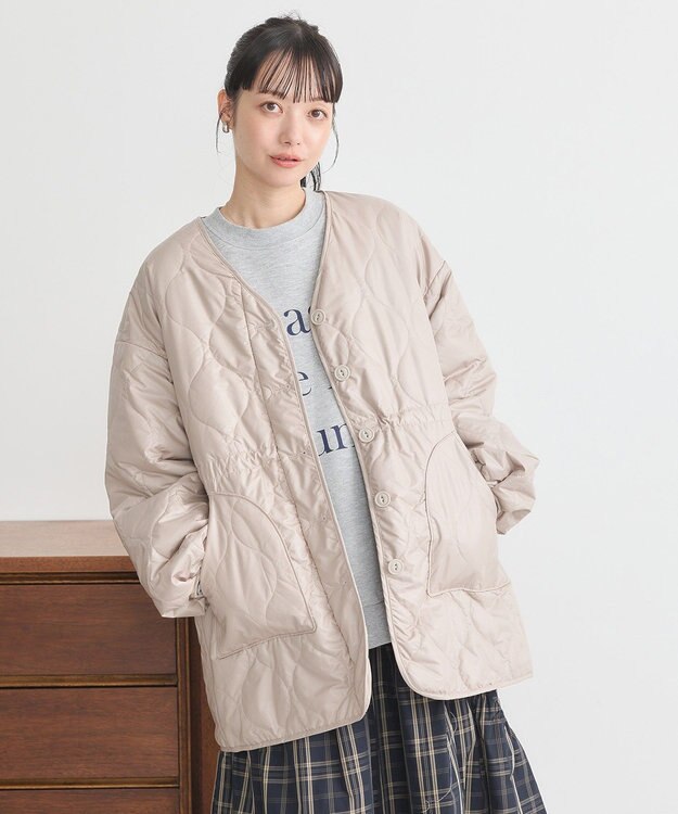 earth music&ecology キルティングハーフコート Beige