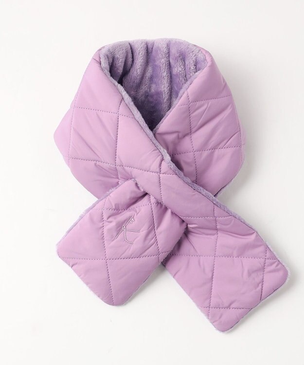 組曲 KIDS 【110-140㎝】マフラー付き中綿キルト アウター ラベンダー