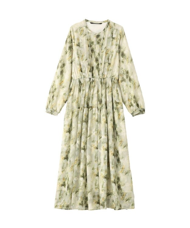 YECCA VECCA ぼかしフラワー柄ワンピース Yellow