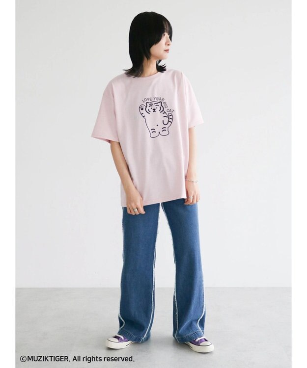 Green Parks ムジークタイガー／ＢＩＧ　ＣＡＴ　Ｔシャツ Pink