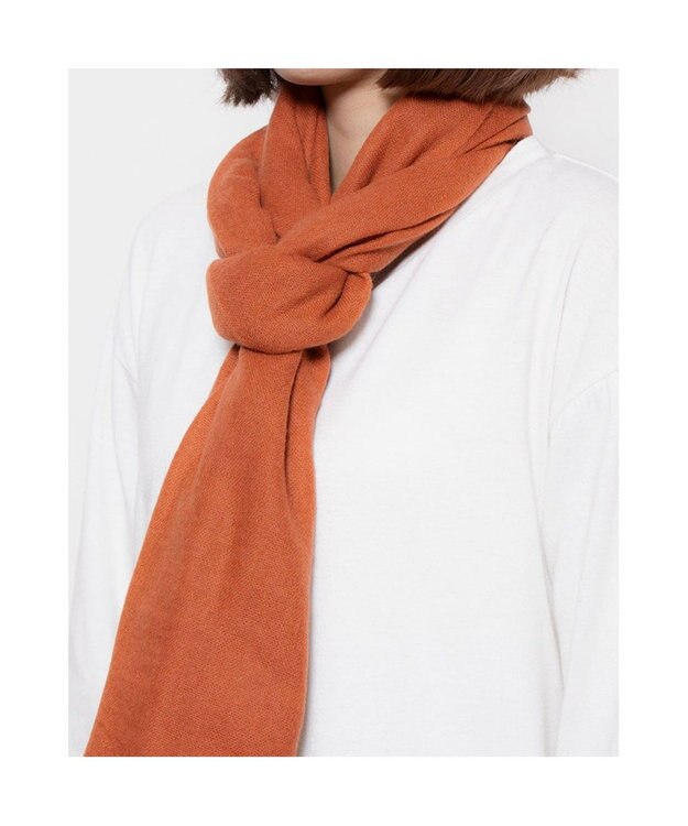UNBILLION カシュネ cache nez / カシミヤエアリー無地ストール オレンジ