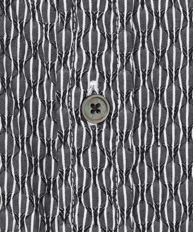 JOSEPH HOMME トライジャガード ストライプ ストレッチ レギュラーカラーシャツ ブラック系1