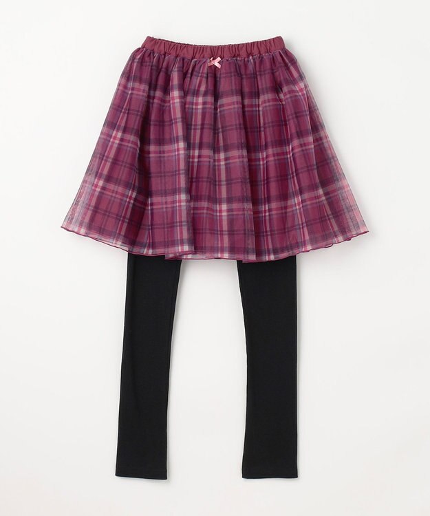 ANY KIDS チュール スカッツ ピンク×チェック