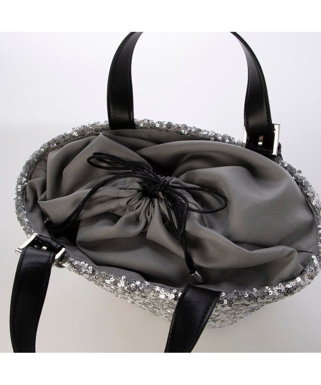 UNBILLION カシュカシュ cachecache / スパンコールかごトートバッグ シルバー