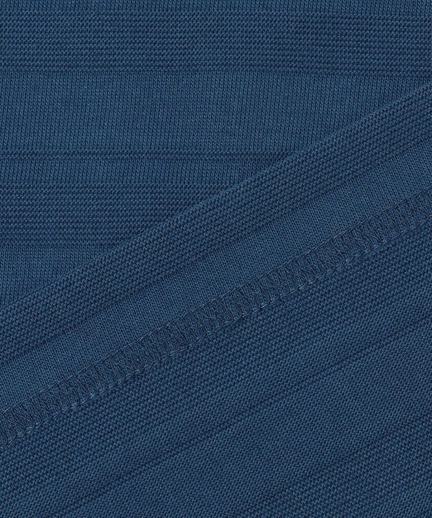 JOSEPH ABBOUD クールビズ【オーガニックコットン使用・日本素材】リンクスボーダー ポロシャツ ダルブルー系