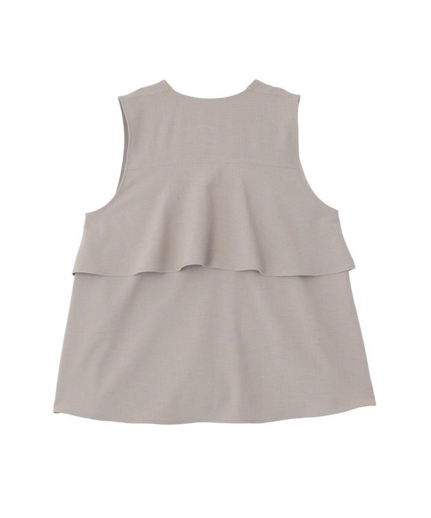 Green Parks イージーケアバックフリルジレ Gray Mixture