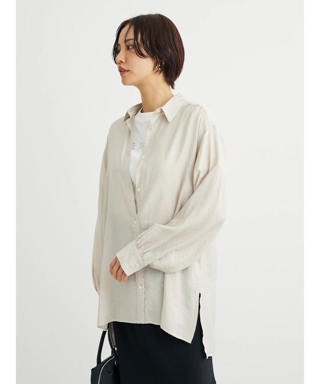 Green Parks レギュラー前後差シアーシャツ Mocha