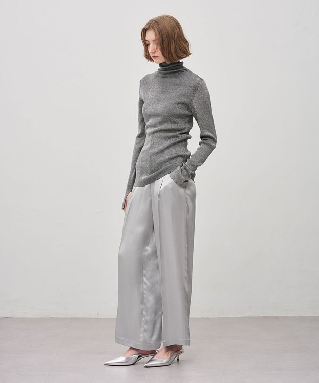 uncrave アセテートヴィンテージサテン ワイドパンツ シルバー