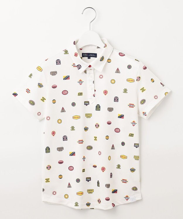 23区GOLF 【WOMEN】【UVケア/吸水速乾】マルチステッカープリント ポロシャツ ホワイト系5