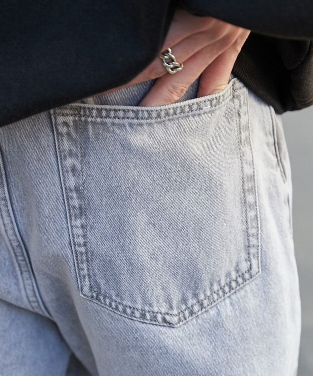 WEGO 【ユニセックス着用ITEM/SMLサイズ展開/ウエスト調整可】バギーデニムパンツ グレー