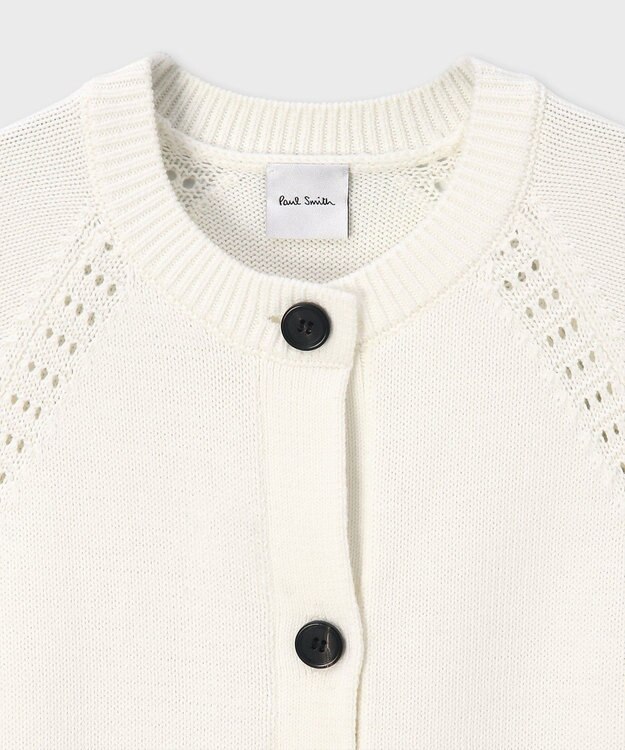 Paul Smith コットンアイレット ショートスリーブ カーディガン ホワイト