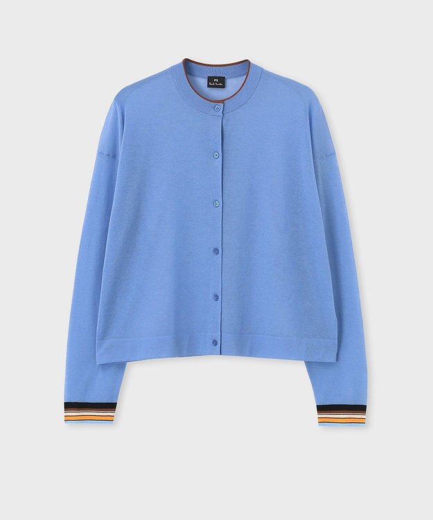 Paul Smith リブストライプ シアーカーディガン サックスブルー