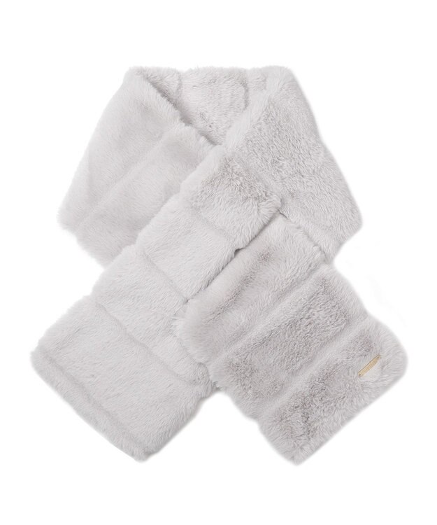 MOONBAT FURLA フェイクファーティアードマフラー ペールスカイ