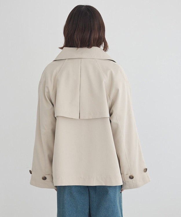 earth music&ecology 2WAYフードショートフレアトレンチ Beige