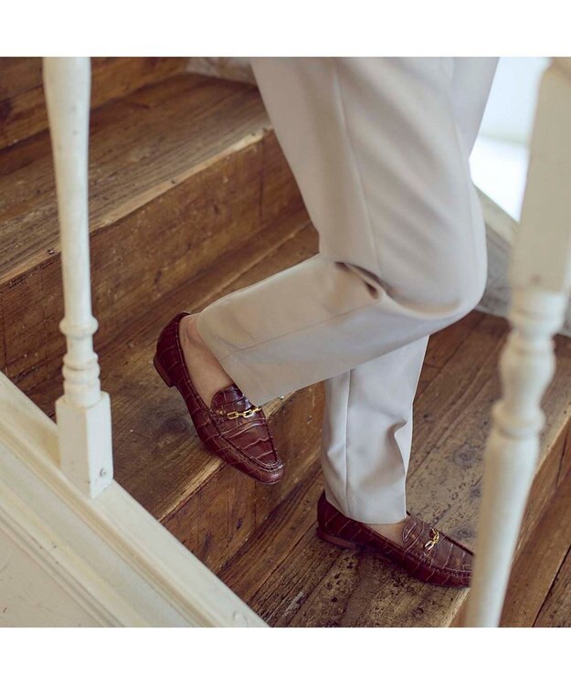 MODE ET JACOMO <MODE ET JACOMO>ゴールドチェーンローファー ダークブラウンカタオシ