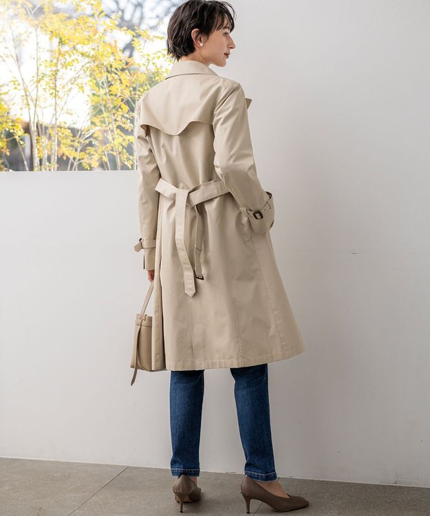 23区 エアータンブラー TCギャバジン ロング トレンチコート ベージュ系