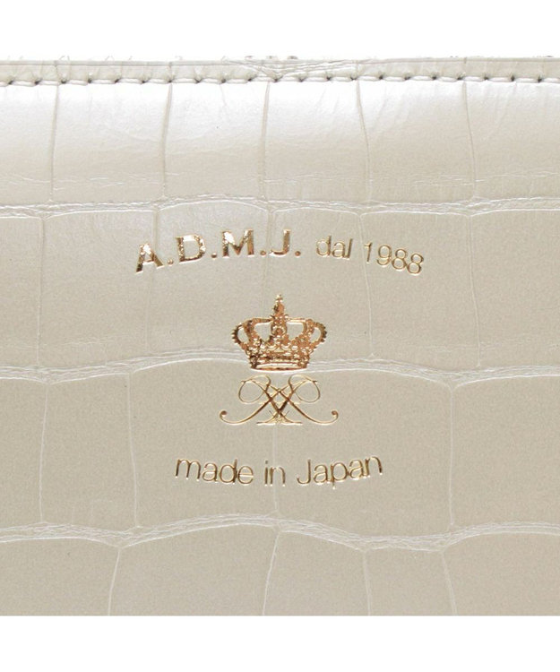 A.D.M.J. 【牛革】クロコ型押し ボストン28cm WHP