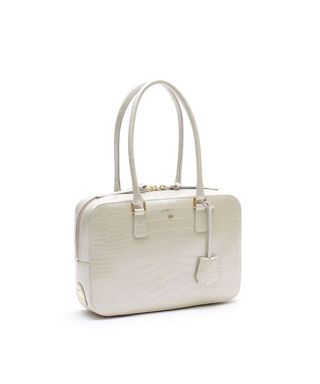 A.D.M.J. 【牛革】クロコ型押し ボストン28cm WHP