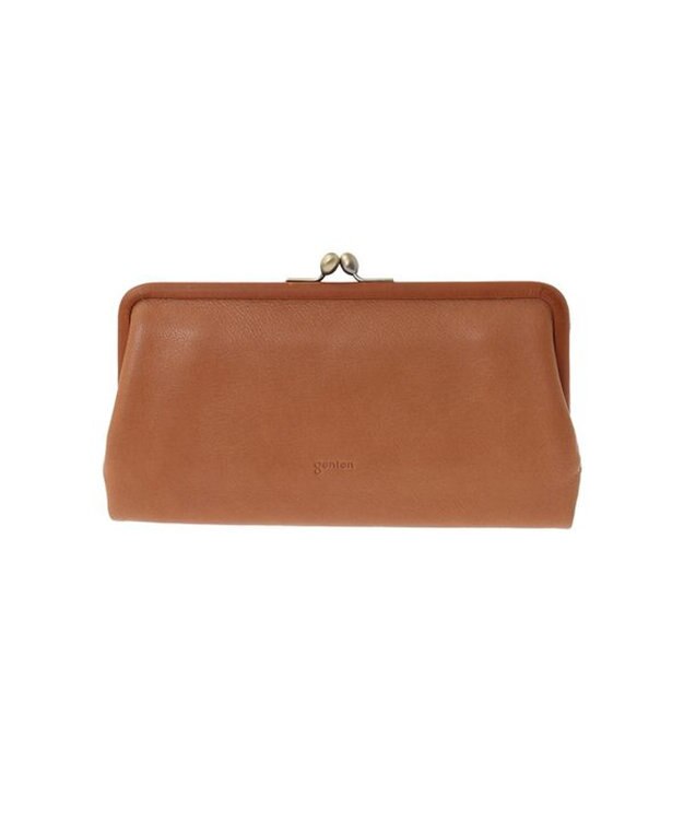 genten gソフト2 口金二つ折り長財布 チャ