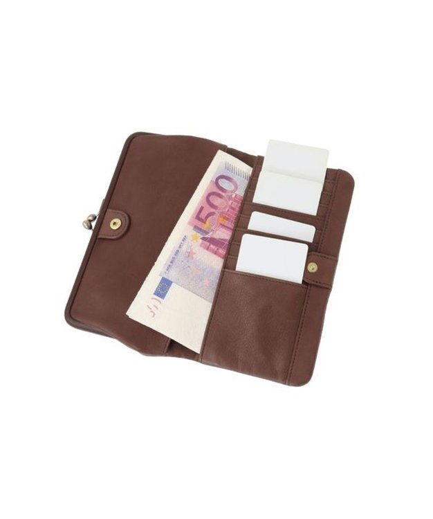 genten gソフト2 口金二つ折り長財布 チャ