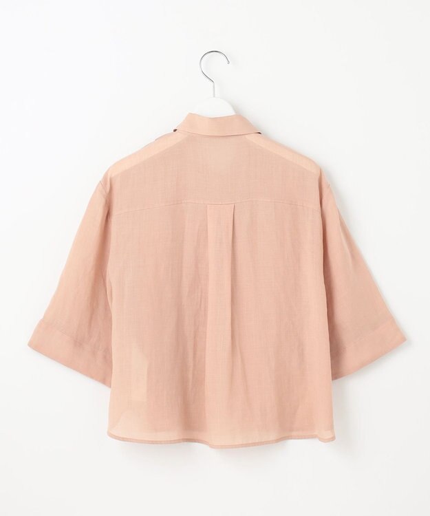 自由区 L 【カタログ掲載・接触冷感・洗える】ラミーローンクロップド丈 ブラウス クラウドローズ