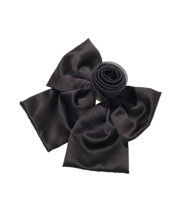 Maison de FLEUR オーガンジーローズビッグリボンバレッタ Black