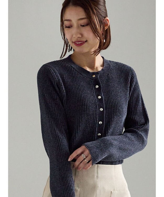 Te chichi モールリブカーディガン チャコールグレー