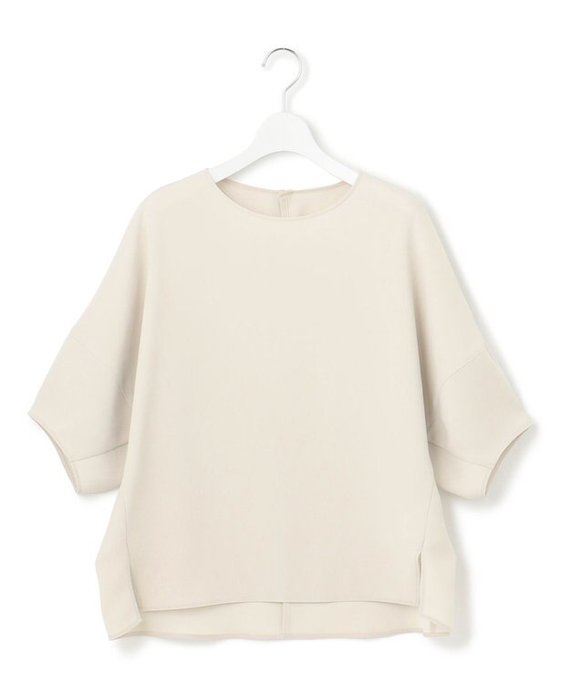 23区 L 【吸水速乾/UVカット/接触冷感】ストレッチジョーゼット ランタンスリーブ カットソー ベージュ系