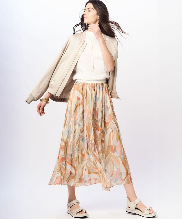 23区 【Oggi4月号掲載/洗える】プレミアムビオコットン 半袖 ニット ホワイト系