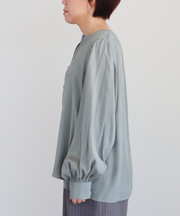 CRAFT STANDARD BOUTIQUE インド製 ボリュームスリーブブラウス Gray