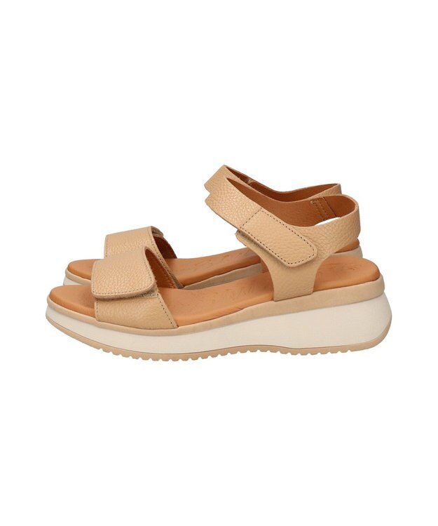 INTER-CHAUSSURES 【Oh my Sandals】ベルクロローヒールサンダル キャメル