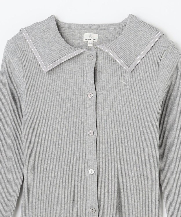 組曲 KIDS 【110-140㎝】 セーラーカラー リブトップス グレー