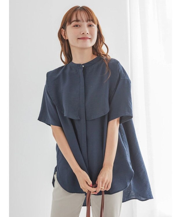 AMERICAN HOLIC フロントフリルブラウス Navy