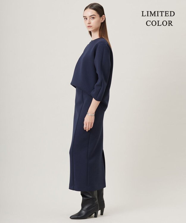 ICB L 【洗える・WEB限定カラーあり】コンパクトダブルフェイス トップス ネイビー系［WEB限定］