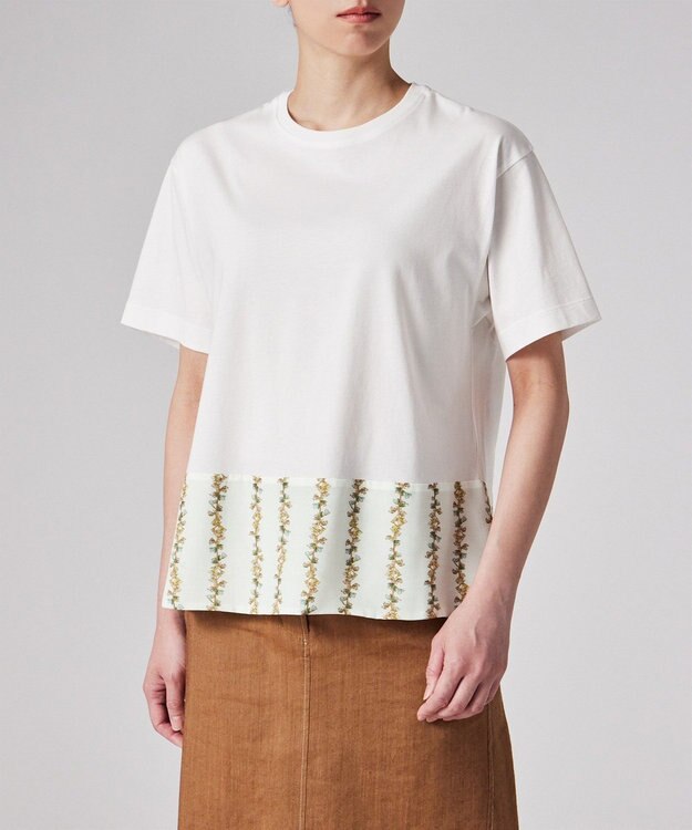 Paul Smith プリント コンビネーション 半袖Tシャツ ホワイト