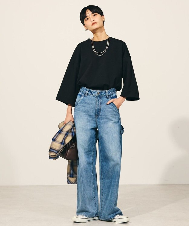 AMERICAN HOLIC ペインターワイドデニム Light Indigo