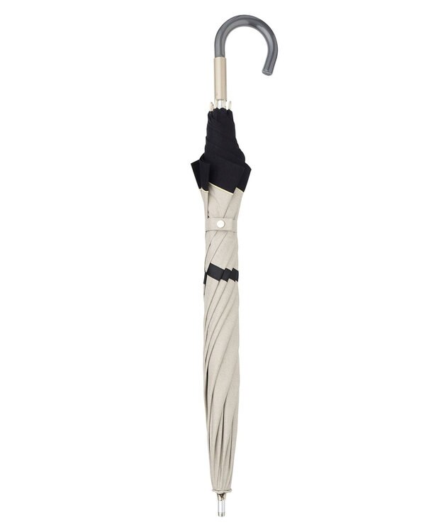 MOONBAT FURLA 晴雨兼用日傘 長傘 シャンブレー切継 ／遮光 遮熱 UV ブラック