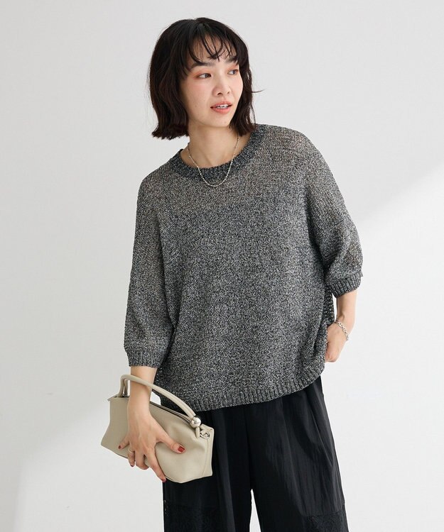 Green Parks ざっくりニットプルオーバー Black
