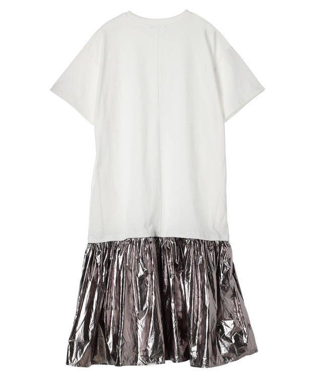 Green Parks ・ＥＬＥＮＣＡＲＥ　ＤＵＥ　メタリック切替ＴＥＥワンピ Off White