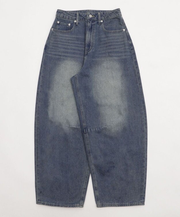 WEGO サマーデニムバレルレッグパンツ デニム中濃加工色