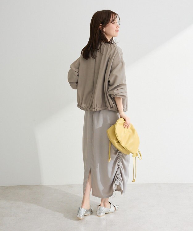 Green Parks サテンカーゴスカート Gray