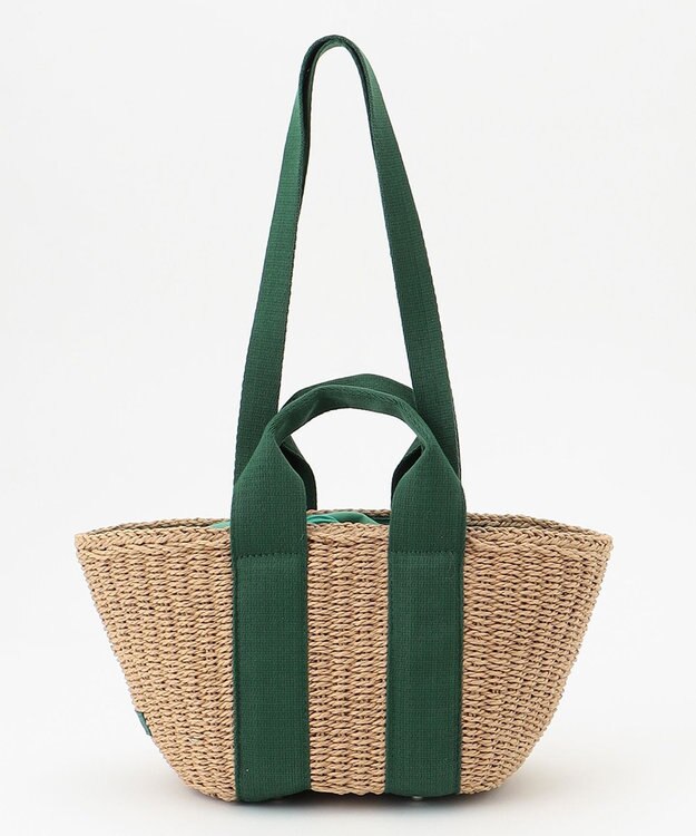 LA BAGAGERIE 【maison vert】 【ペーパー素材・多収納】ダブルハンドルかごバッグ グリーン