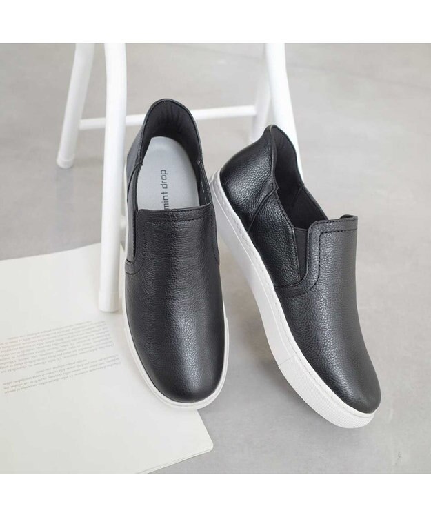 Pointer 本革スライドオンスリッポン ブラック