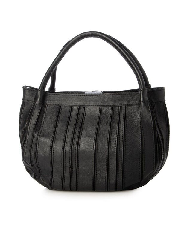 UNBILLION ピークスピーク PEAKS PEAK / ソフトレザーマルチストライプラウンド2wayバッグ ブラック