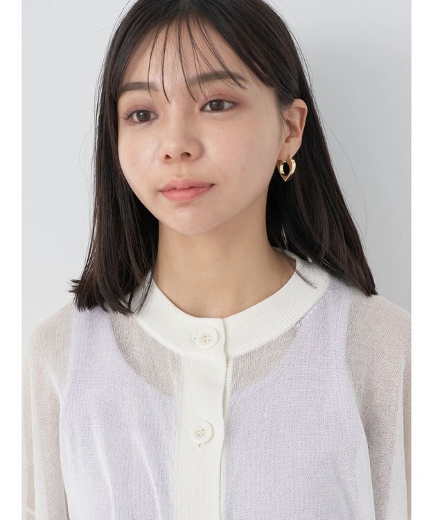 earth music&ecology シアーニットカーディガン White